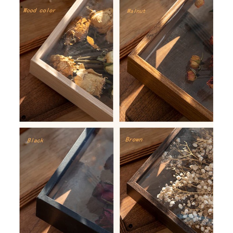 JOSON Wooden Dried Flower Photo Frame Dried Flower Display Stand