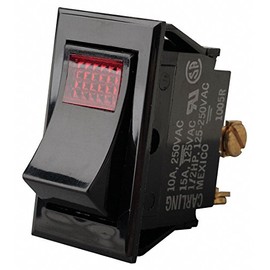 Lighted Rocker Switch, Spst, 3 Connections