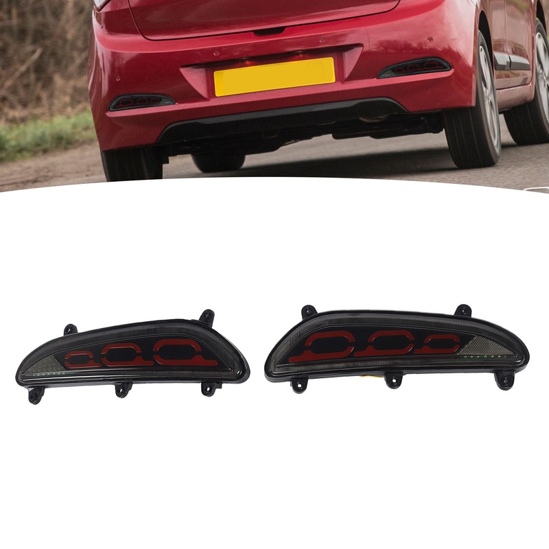 LED Rear Bumper Reflective Fog Brake Turn Indicator Black Left