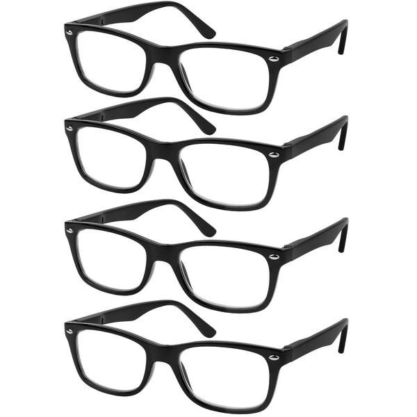 Juego de 4 lentes de lectura de calidad negra con