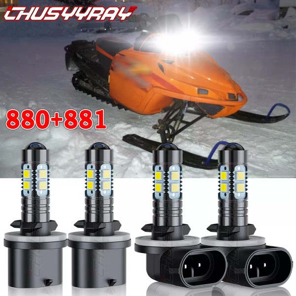 CHUSYYRAY 4x LED Headlights Combo Bulbs For Arctic Cat 0609-252