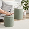Royal Windsor Boucle Round Ottoman with Storage Set of 2,Small