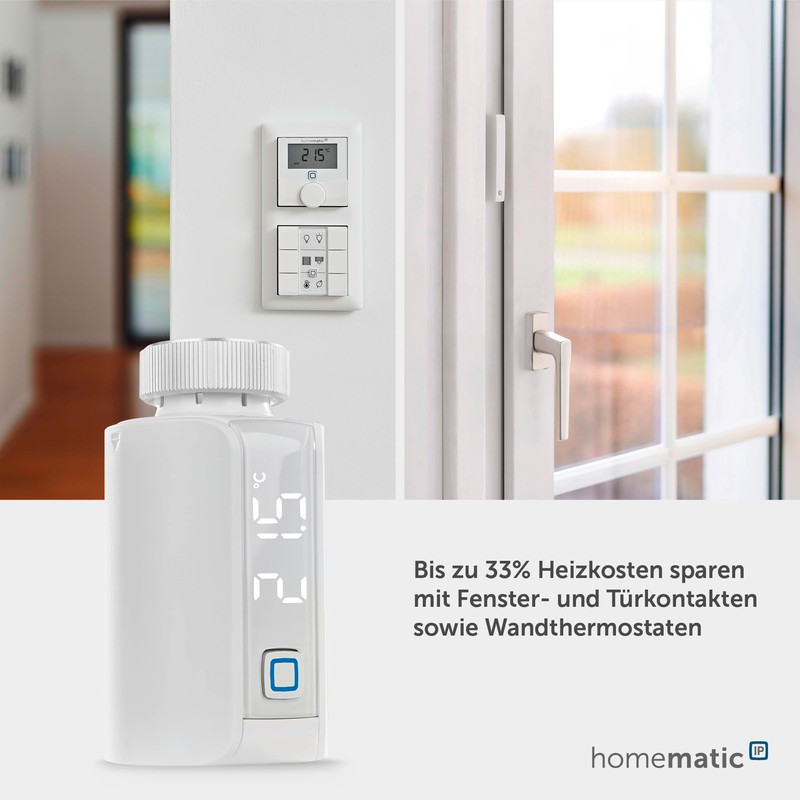 Homematic IP Smart Home Radiator Thermostat, Evo, Digital Heater Thermostat,