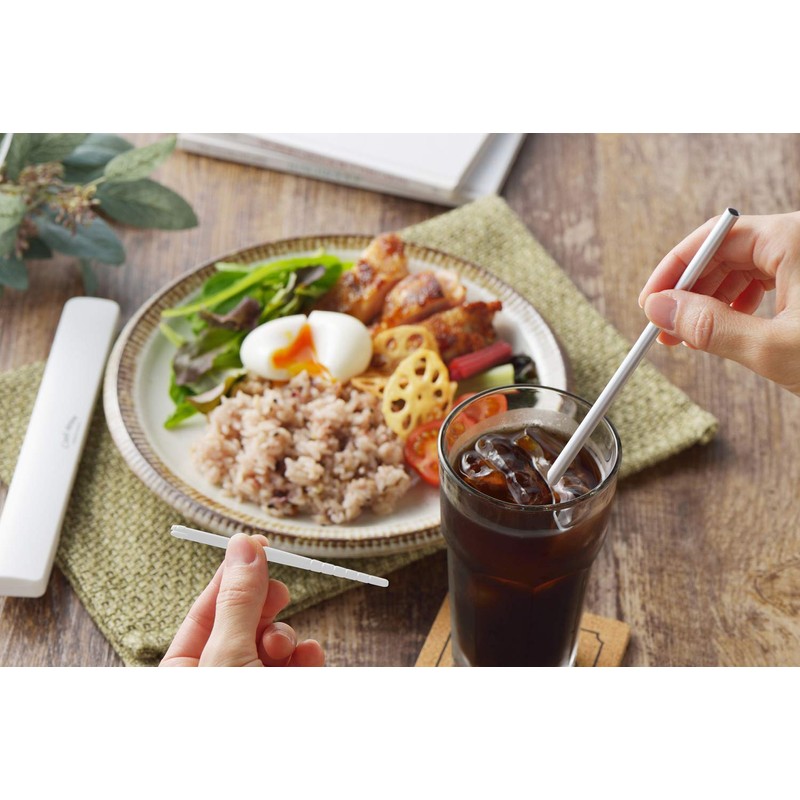 Chopsticks in Aluminum Straw, Eco Set (Includes Cap and Cleaning