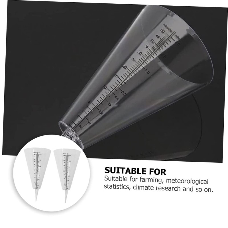 CAXUSD 2pcs Rain Gauge Outdoor Measuring Cup for Weather Monitoring