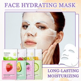 8PCS Sheet Face Masks Skincare,Moisturizing Bulk Facial Masks Skin Care Set for All Skin Types,Hydrating Long Lasting Oil Control Face Sheet Masks Spa Variety Gifts Set Suitable for Women