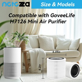 H7126 Filter Compatible with Govee H7126 Mini Air Purifier,Fit for Govee H7126 Replacement Filter,Replace Part #H7126,2pack