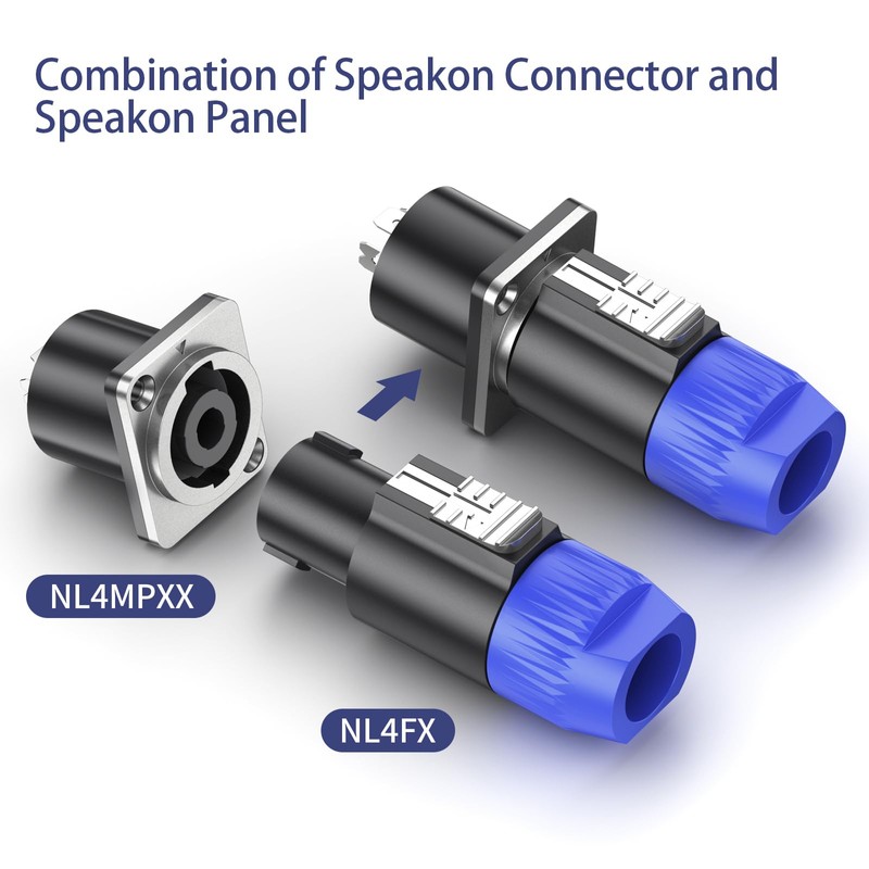 GCTBL 10 Pack 4 Pole Speakon Cable Adapter Plug Twist