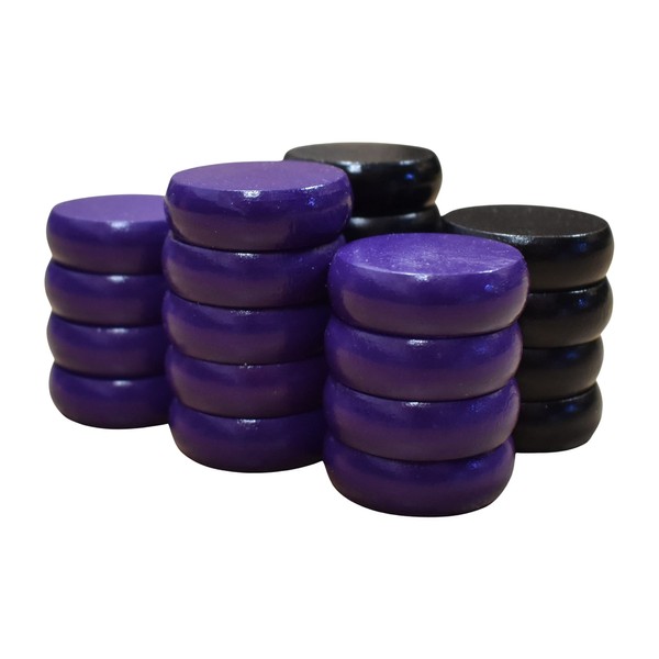 26 Black and Purple Crokinole Discs - Full Set (Large