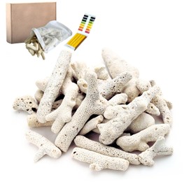 JINKEYULV Crushed Coral for Freshwater Aquarium Substrate Aquarium Filter Media for Fish Tank Bio Media Fish Tank PH/KH Balancer Filter Bags for Fish Tank Pond 500g/1.1lb