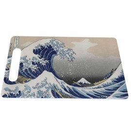 Bcumuq Great Wave Cutting Boards Japanese Wave Sea Ocean Cutting Boards Kitchen Chopping Board with Handles Non Slip Plastic 16 x 10 x 0.24 Inch