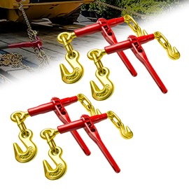 FITHOIST Ratchet Chain Binders 1/4'' - 5/16'' | 4-Pack Load Binders w/Clevis Hooks | 2,600 Lbs Working Load | Compatible with G43, G70 & G80 Chains | Secure Tie Down Binder for Hauling and Towing