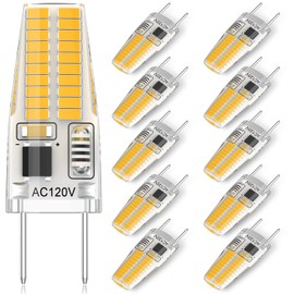 Gaormii G8 LED Bulb Dimmable, 20W-25W Halogen Equivalent, Warm White 3000K, 120V 3W 300LM, T4 JCD Type Bi-Pin Base Light Bulbs for Under Cabinet, Counter Lighting, 10-Pack