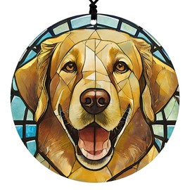 Golden Retriever Christmas Ornament - Faux Stained Glass Embossed Design Effect - 2025 Acrylic Decoration For Tree - Unique Dog Gift and Home Decor