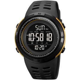 findtime Men's Digital Watch Seniors Large Numbers 50 m Waterproof Military Watch Digital Sports Watch Camouflage Men's Watch with Alarm Clock Coutdown Date 12/24H LED Wristwatches Men