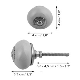 Freak Scene Ceramic Door knob Shabby Chic - Flower 06 - Orange-Blue