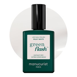 Manucurist • Green Flash LED Gel Nail Polish • Vegan • 12-Free, Plant-Based (61%) Gel Polish • Made in France • 0.5 fl oz (MILKY WHITE)