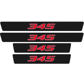 4 Pieces/Set, Compatible for Dodge Charger Challenger Chrys 300c Door Sill Plate Protectors, Carbon Fiber Vinyl Car Door Sill Decorative Scuff Plate