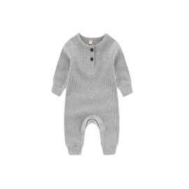 Chamie Baby Romper Newborn Knitted Jumpsuit Long Sleeve Baby Boys Girls Footless One-Piece Suit 0-24 Months,3 Pcs,Blue,Green,Grey
