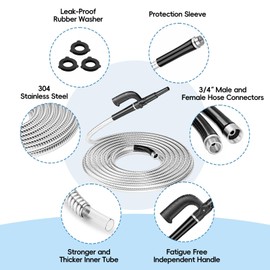 SPECILITE Metal Garden Hose 100ft Heavy Duty Stainless Steel Water Pipe for Yard, Outdoor - Durable, Tough & Flexible, Kink & Tangle Free, Pet-proof, Puncture Resistant with Independent Grip