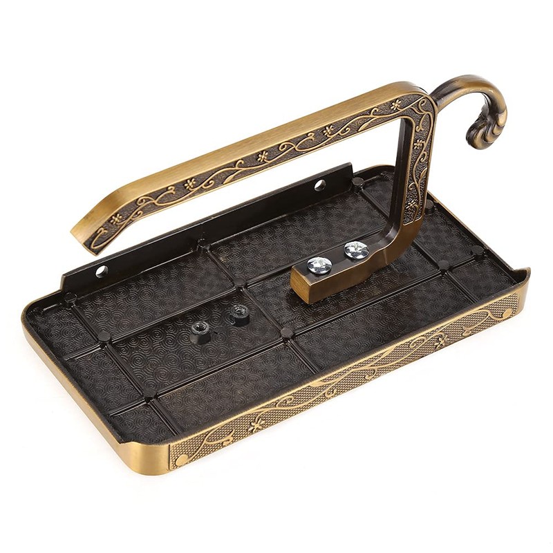 Antique European Vintage Brass Toilet Bathroom Paper Holder Phone Shelf