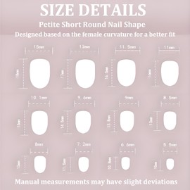 24pcs Almond False Nails - French Tip Press on Nails, Short Almond Nail Tips, Full Cover Classic French Tip, Stick On Nails for Women & Girls, Nail Art Gift