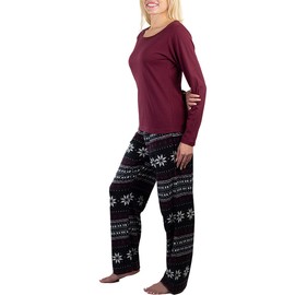 Jo & Bette Fleece Pajama Pants - Womens Pajama Sets 2 Pack Fuzzy PJ Pants Sleepwear - Flannel Pajamas Bottoms Loungewear Set Black
