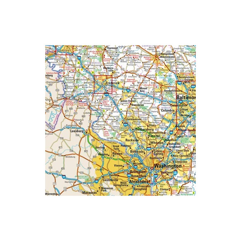 Maryland State Wall Map - 20.75" x 18.5" Laminated