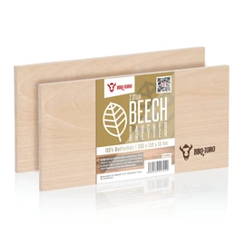 BBQ-Toro Smoking Board Made of 100% Beech Wood (Pack of 2) | 30 x 15 x 1 cm | Grill Board for Generating Smoke Flavours for Fish, Meat, Vegetables, Baked Goods | Plank for Grilling, BBQ, Baking