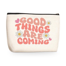 Mental Health Positive Affirmations Inspirational Friendship Gifts Makeup Bag Cosmetic Travel Bag for Women Counselor Therapist Friend Bestie Psychologist Skincare Bag for Birthday Nurse Mothers Day