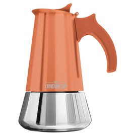 London Sip Stainless Steel Stovetop Espresso Maker Moka Pot Italian Coffee Percolator, Copper, 6 Cup