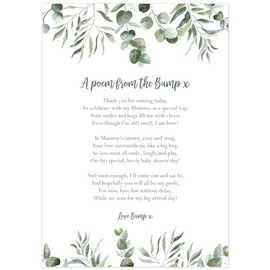 Manta Makes Baby shower decorations, a cute poem from the bump baby shower table decorations, baby shower decorations for boy or girl, baby shower games (Neutral)