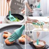 MIBOTE Silicone Cooking Kitchen Utensils Set with Holder, Wooden Handles