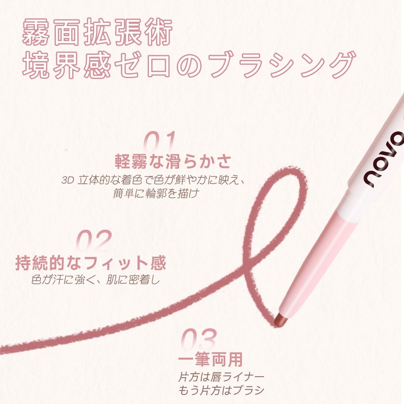 NovoUnow Lip Liner Waterproof and Sweatproof Long Lasting Matte Lip