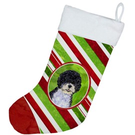 Caroline's Treasures SS4559-CS Portuguese Water Dog Winter Snowflakes Christmas Stocking SS4559, Large, Multicolor