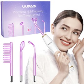 High Frequency Stick Face - UUPAS 4 in 1 Argon Purple HF High Frequency Stick Hair Portable High Frequency for Skin Tightening, Wrinkle Reduction, Acne, Hair Loss, Skin Therapy Device Face Massager