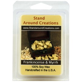 - 100% Soy Wax Melt Tart- Frankincense and Myrrh: A Blend of Bergamot, Patchouli, Sandalwood, Myrrh 3oz.