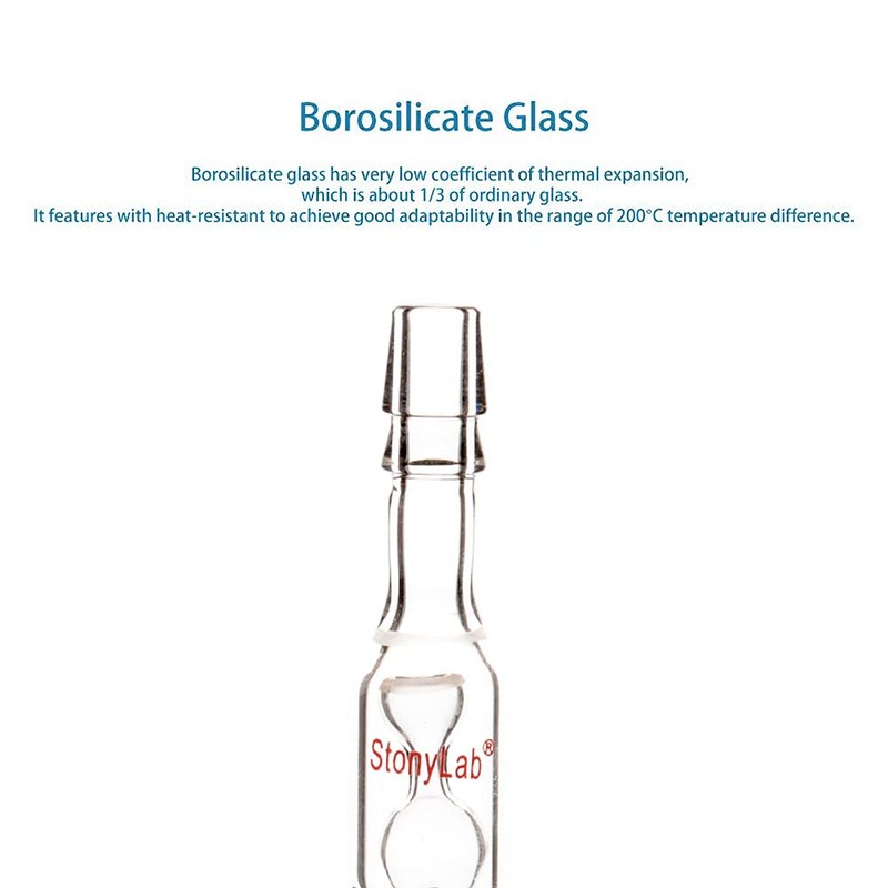 stonylab Glass Check Valve, Borosilicate Glass Check Valve with Dual