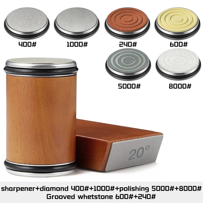 Rolling Knife Sharpener Kit for Kitchen Knives – Double-Sided Edge