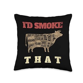 Funny Grill Chef BBQ Pellet Smoker Gift Throw Pillow