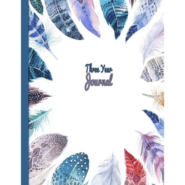 3 Year Journal: Feathers: 8.5"x 11" Paperback undated Perpetual Planner