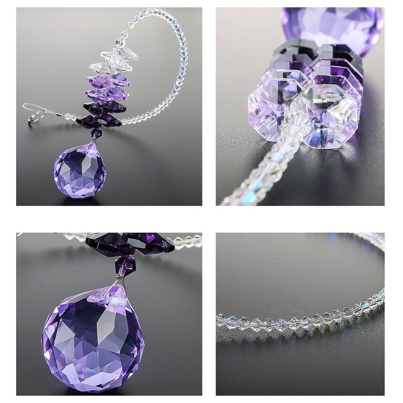 H&D HYALINE & DORA 30mm Purple Chandelier Crystals Ball Rainbow