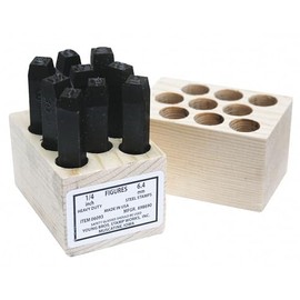 Young Bros 01093 9 Piece Heavy Duty Stamp Figure Set, Steel, 1/16" Character Size