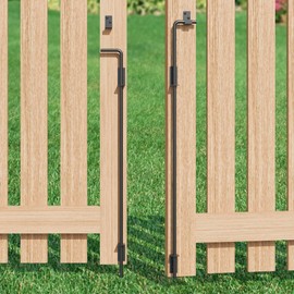 TIBEGOLD 36" Heavy Duty Cane Bolt Gate Drop Rod, Extra Thick Gate Ground Latch Hardware for Wood PVC Vinyl Metal Fences Gates, Wrought Iron Doors Stopper Gate Latches, Black Finish, 2 Pack