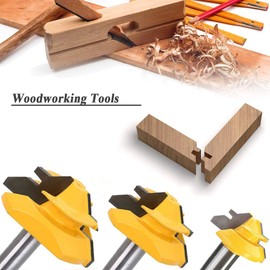 Mesee 3 Pieces 45 Degree Lock Miter Router Bit Set, 1/2 Inch Shank Joint Router Bits Woodworking Milling Cutter Tool for Making Door Window Cabinet Drawer, 1/2" 3/4" 1" Cutting Stocks