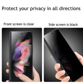 AHERLCG (2 PCS) Privacy Screen Protector Compatible with Galaxy Z Fold 3,2PCS Outside(Front) Anti-Spy Full Covered Soft Anti-Peeping Anti-Scratch Nano Film Suit for Sansung Galaxy Z Fold3 5G