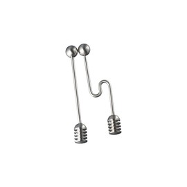 2 Pieces Honey Dipper Sticks 6.3 Inch Stainless Steel Honeycomb Stick Spoon Honey Wand Stirrer for Honey Pot Jar Containers, Straight and Curved