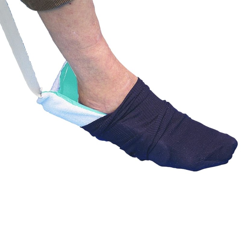 Terry Towelling/Nylon Sock Puller with Long Drawstrings, Stocking Aid for