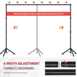 JSungo 10x10 FT Backdrop Stand for Parties, Adjustable Photo Backdrop Stand Kit with Carrying Bag, Portable Background Stand Backdrop for Wedding, Photoshoot, and Photo Studio