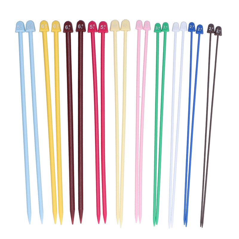 20Pcs Knitting Needles Multicolour Portable 26cm Sweater Needle Plastic Weaving